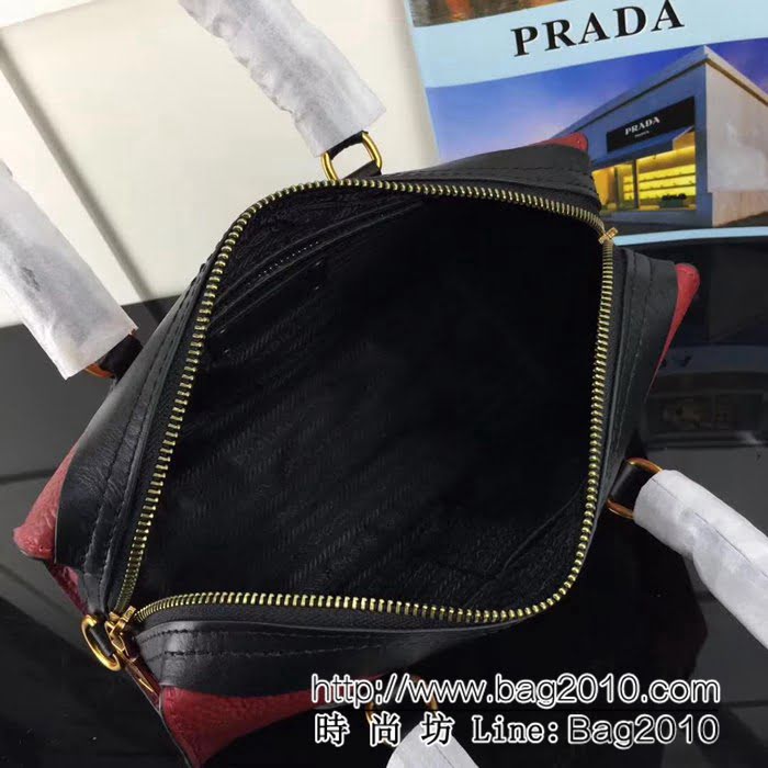 普拉達PRADA原單 2018早春經典爆款 PRADA 1BH093原單荔枝紋配平紋手提肩背包 PHY1473